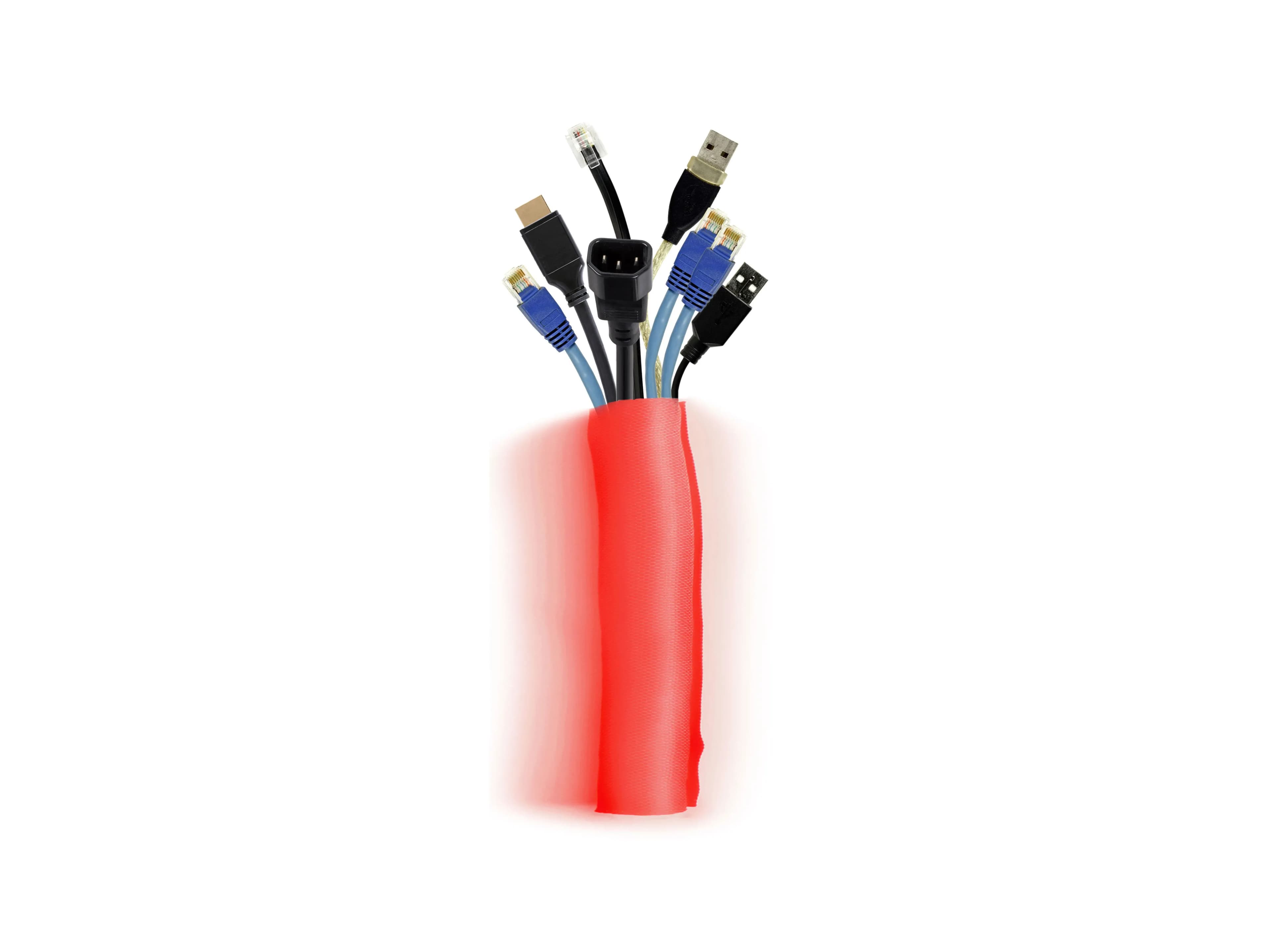 M Universal Cable Sock Self Wrapping 40mm Red 25m