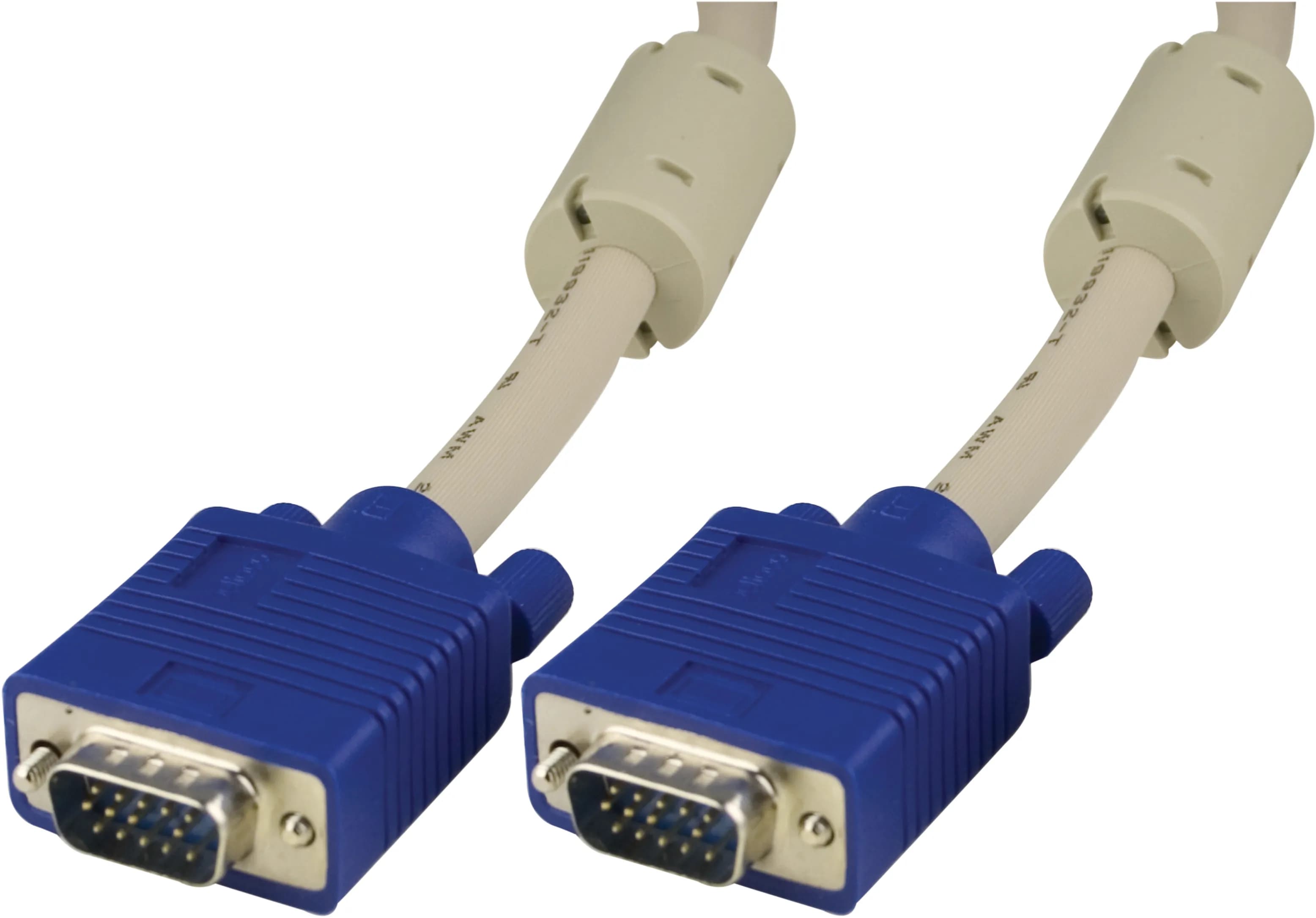Deltaco RGB-8B VGA-kaapeli, 5 m, sininen/valkoinen