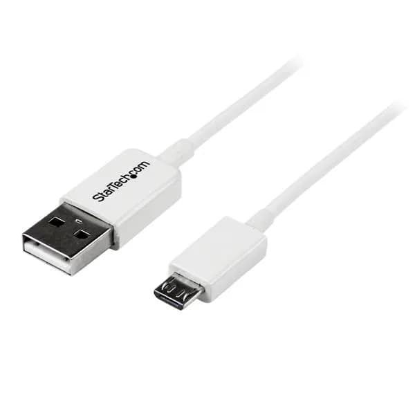 StarTech USB-A – Micro USB -kaapeli, 0,5 m, valkoinen