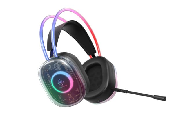 DELTACO GAMING DH230 -pelikuulokemikrofoni, semi-transparent, musta