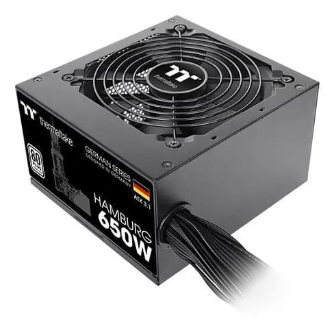 Thermaltake Hamburg ATX3.1 650W -virtalähde, 80 Plus White
