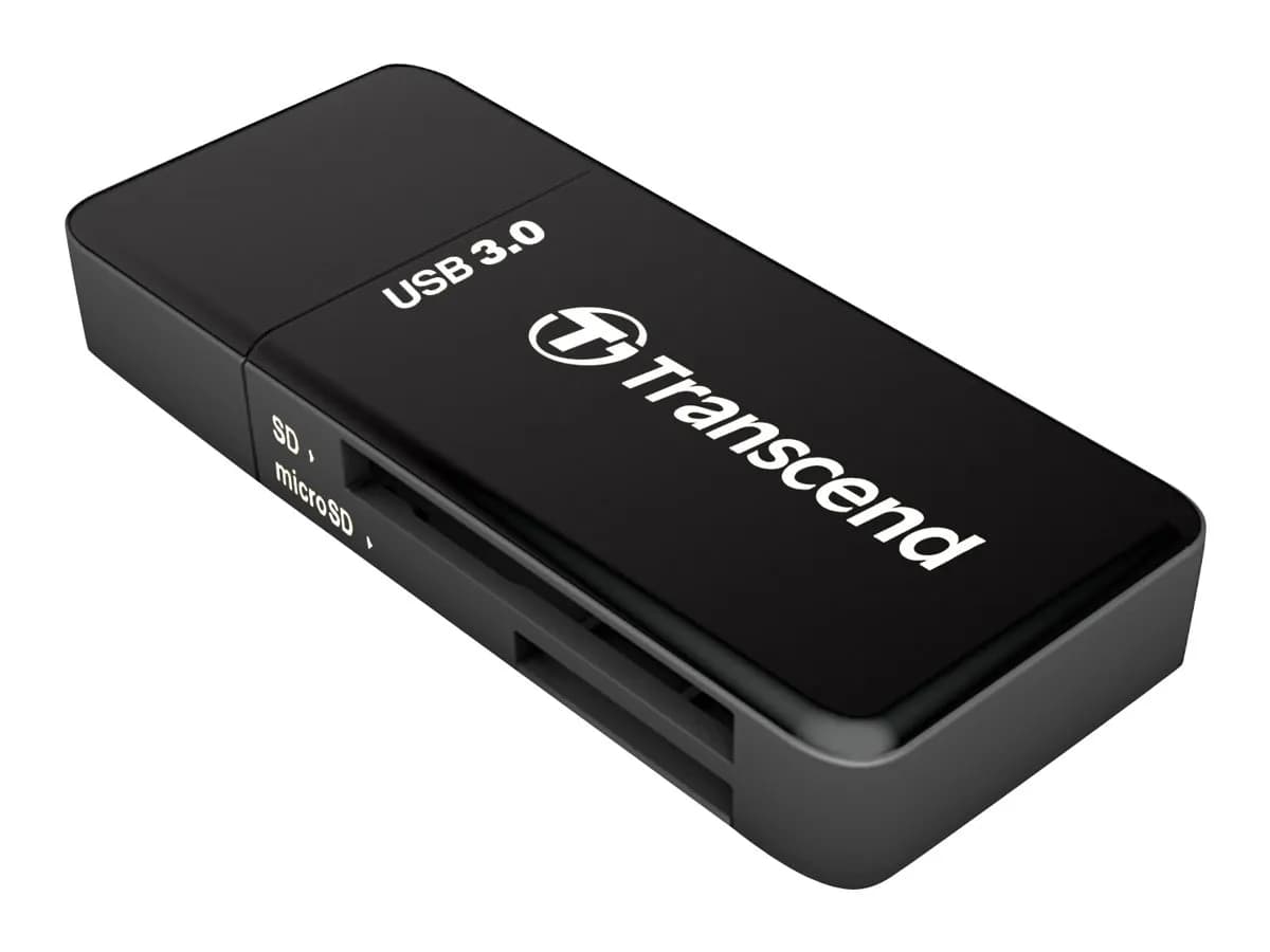 Transcend RDF5 USB 3.1 Kortinlukija, Musta (2-in-1)