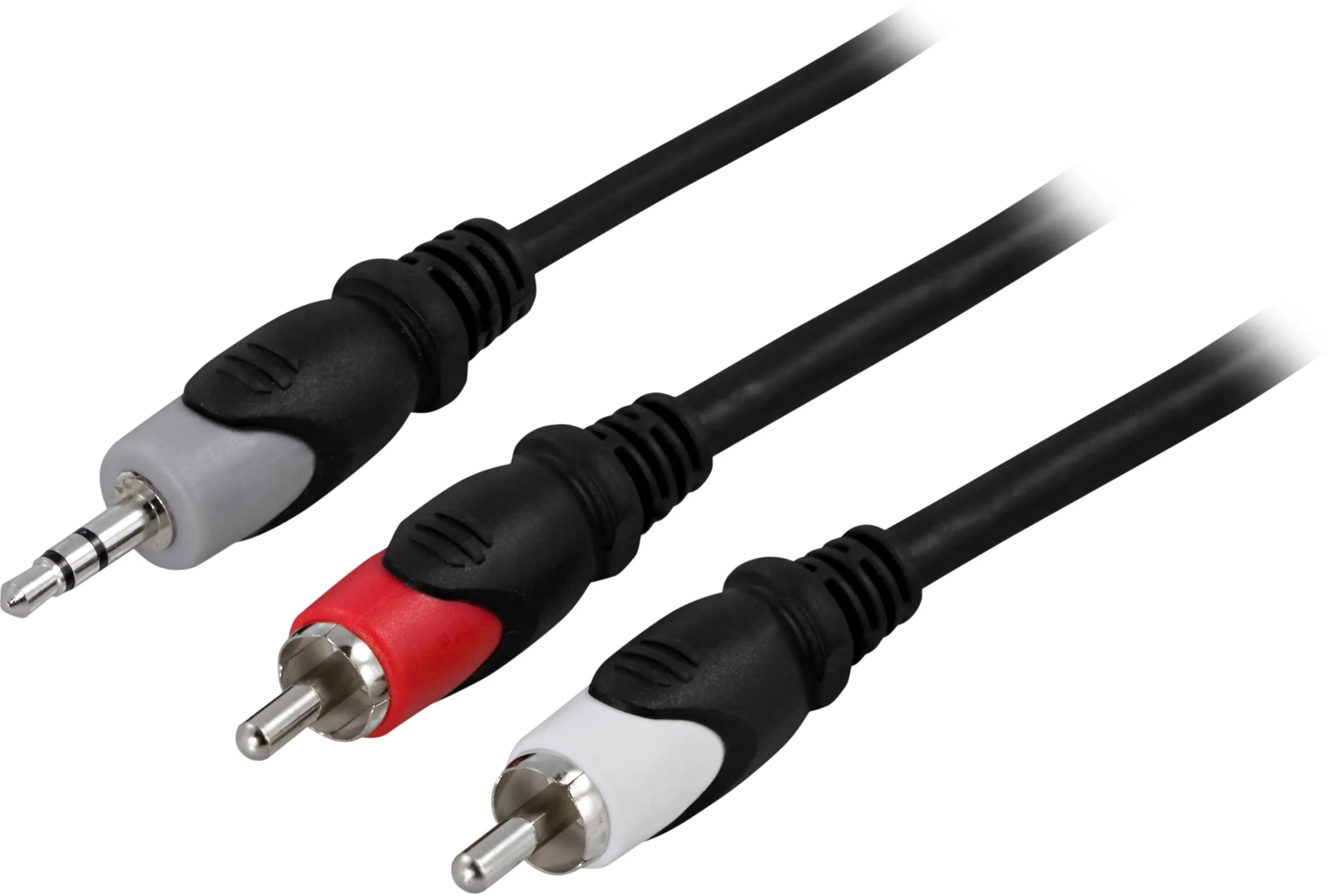 Deltaco 3,5 mm – 2x RCA -audiokaapeli, 10 m, musta