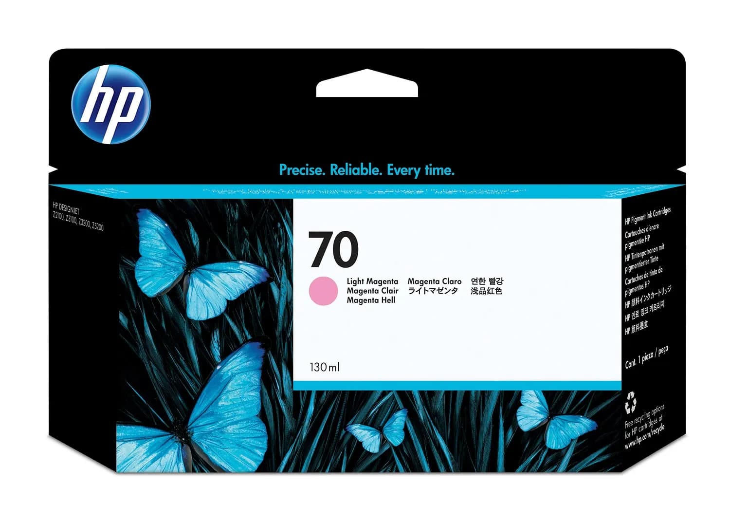 HP 70 C9455A -mustekasetti, 130 ml, vaalean magenta