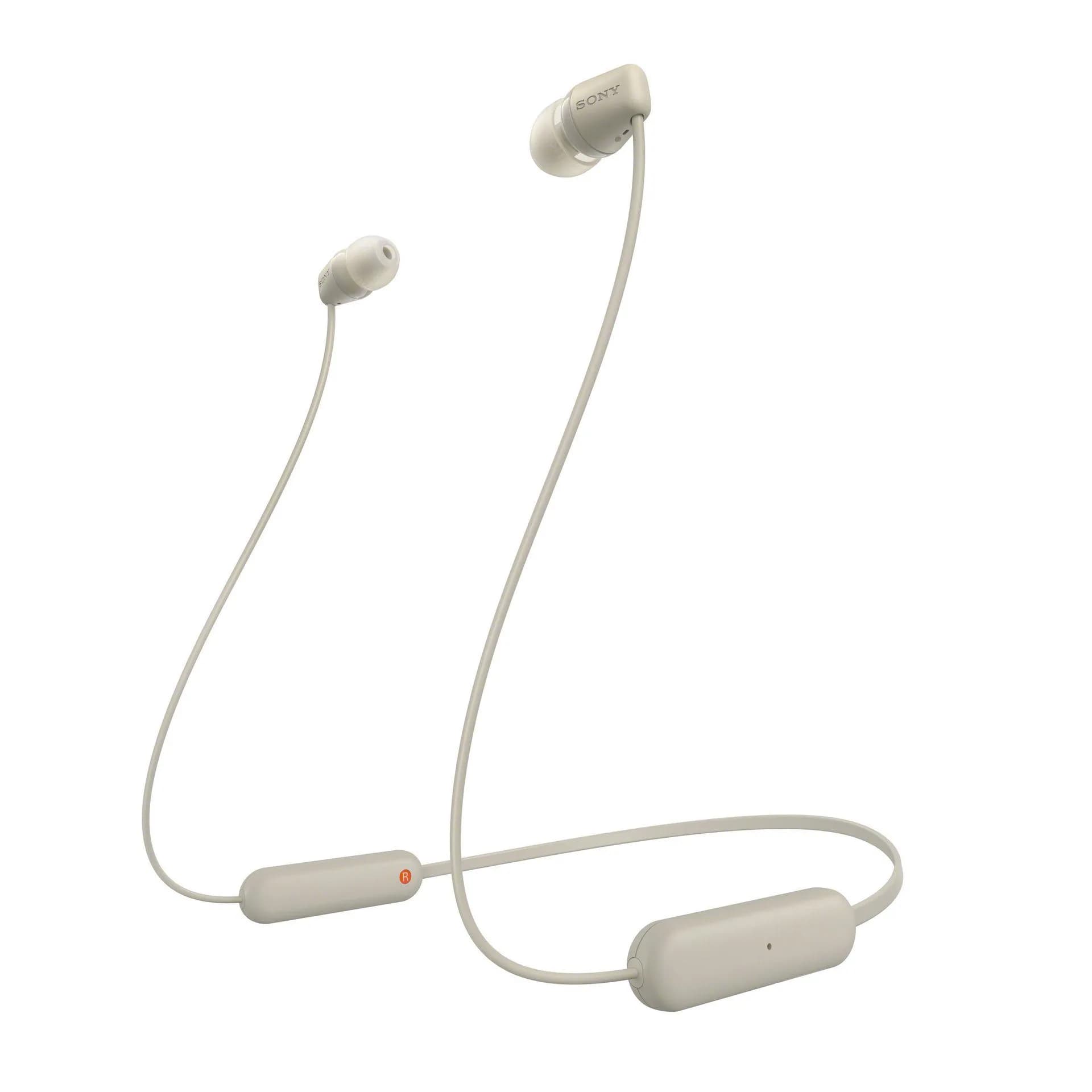 Sony WI-C100 -langattomat nappikuulokkeet, beige