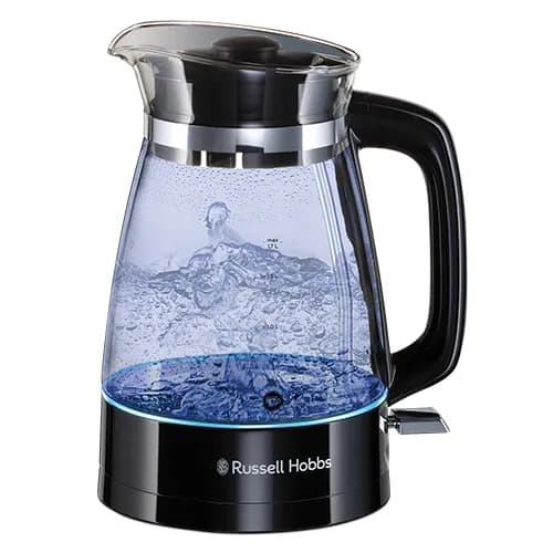 Russell Hobbs 26080-70 Classic Glass -vedenkeitin, 1,7 l, 2400 W, kirkas/musta