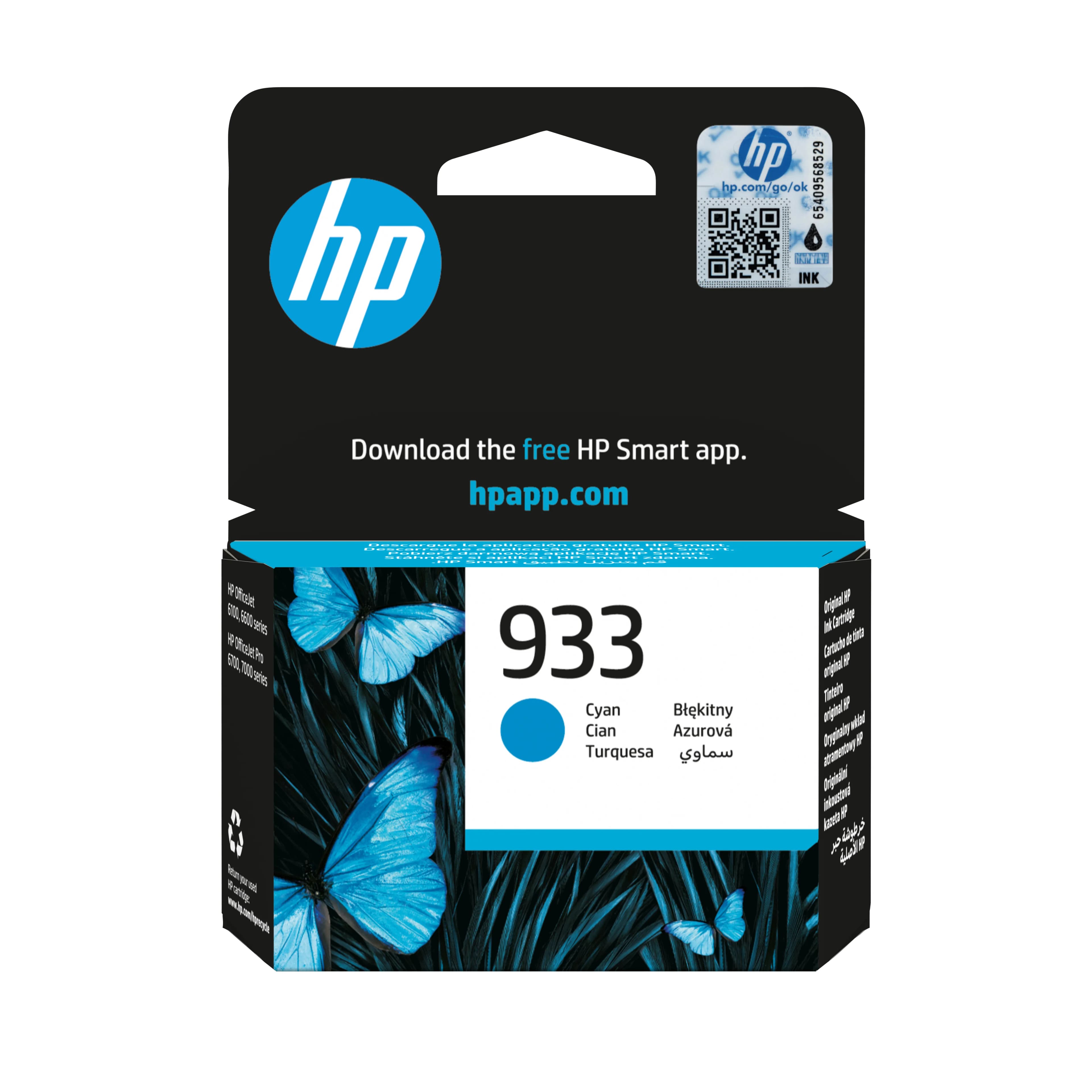 HP 933 -mustekasetti, 4 ml, syaani