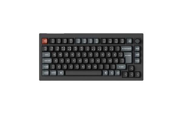 Keychron V1 Ultra 8K 75% -langaton mekaaninen pelinäppäimistö, POM Brown, musta