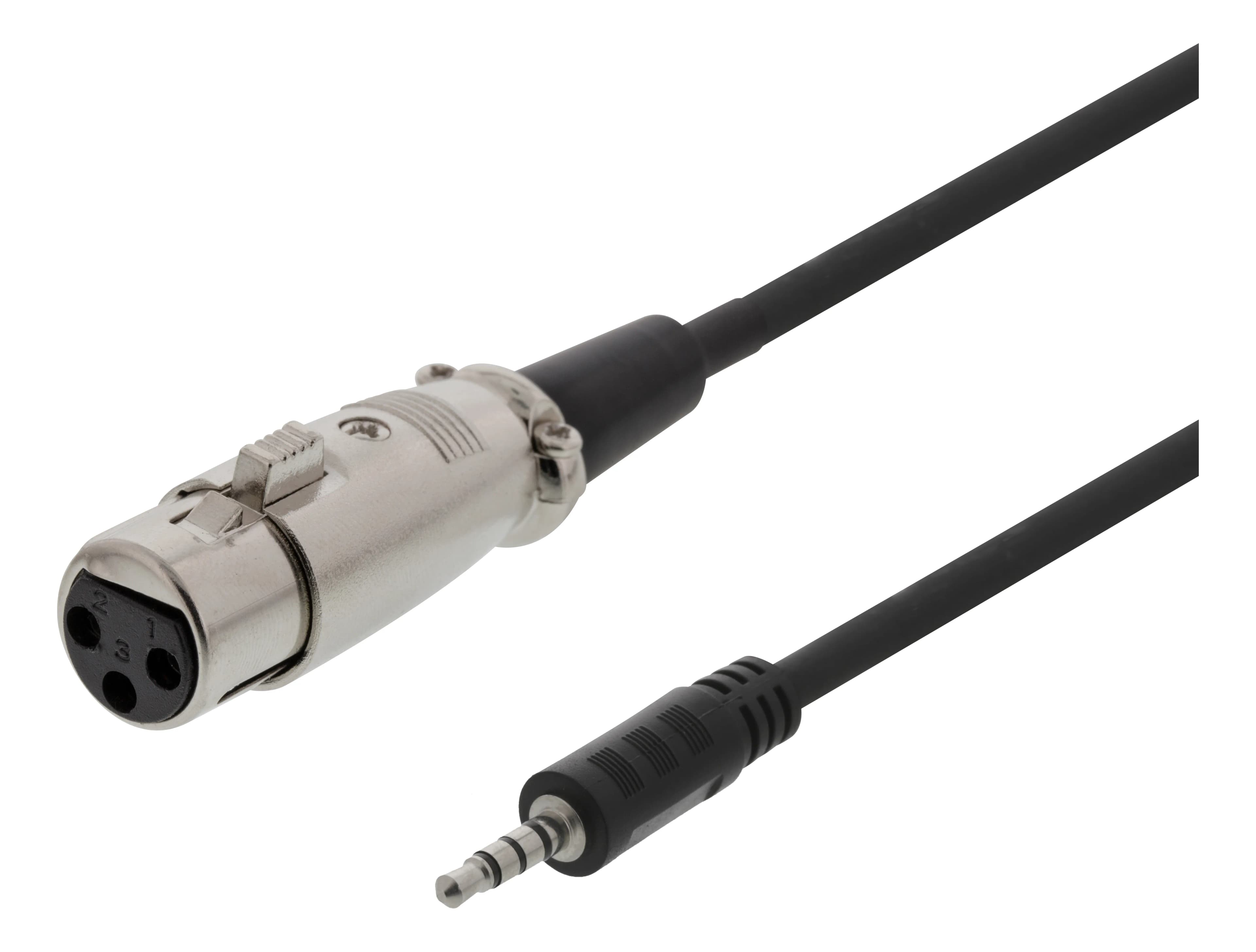 Deltaco XLR-2000 XLR – 3,5 mm Cisco Pinout -audiokaapeli, 1,5 m, musta