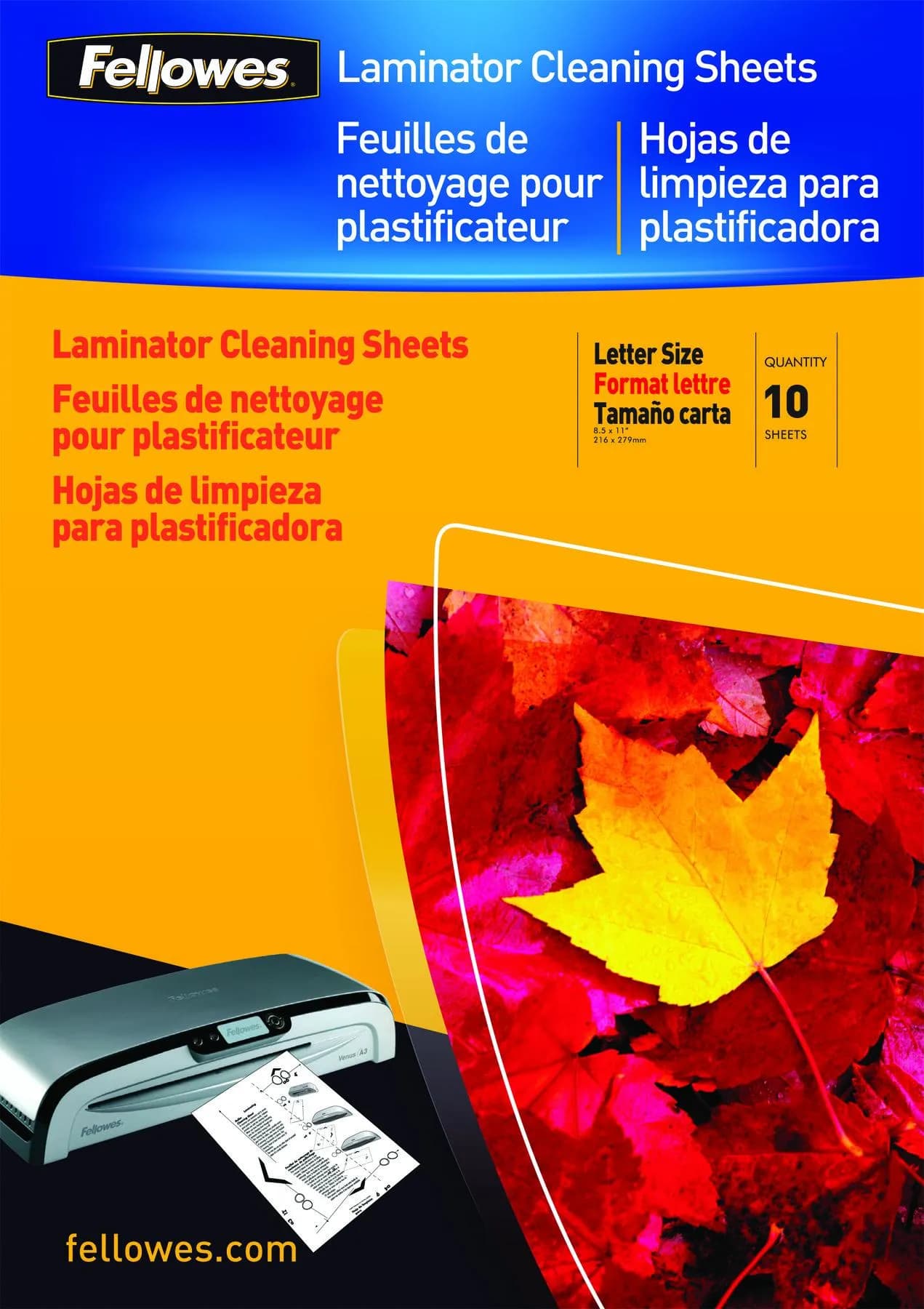 FELLOWES CLEANING AND CARRIER SHEET 10PK