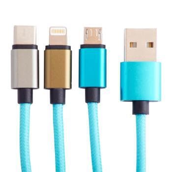 Squishmallows Tatiana 3-in-1 USB-C, Micro USB ja Lightning -kaapeli, 1,2 m
