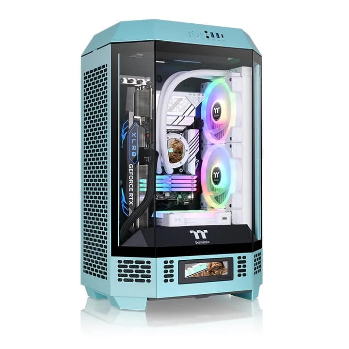 Thermaltake The Tower 300 -micro-ATX-kotelo ikkunalla, turkoosi