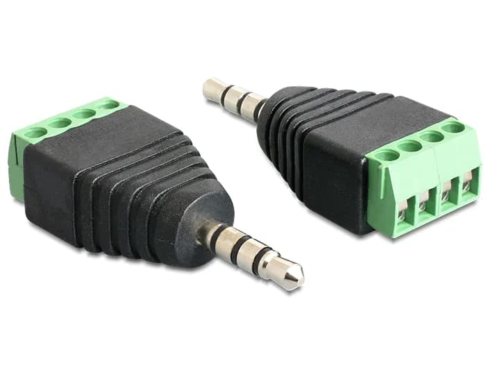 DeLOCK sovitin, 3,5mm stereo ur - 4-pin sarjaliitin, musta