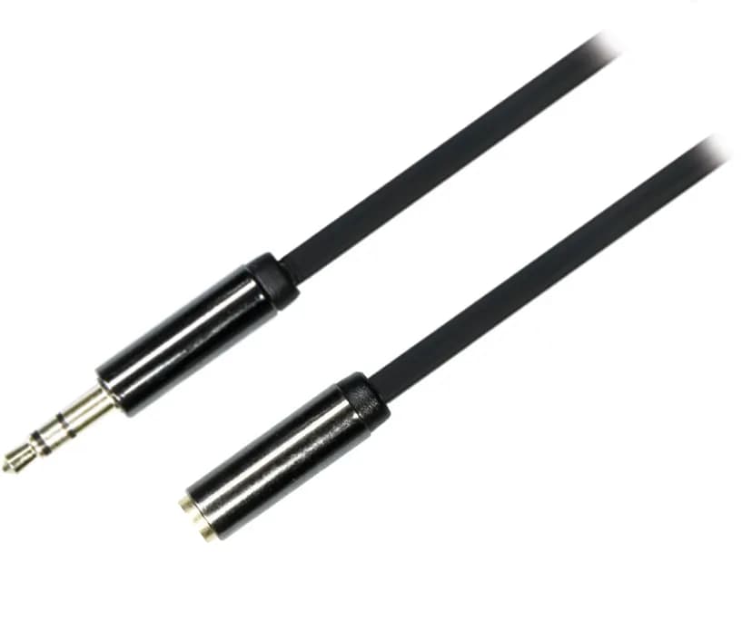 Deltaco AUD-110 3,5 mm audio -jatkokaapeli, 0,5 m, musta