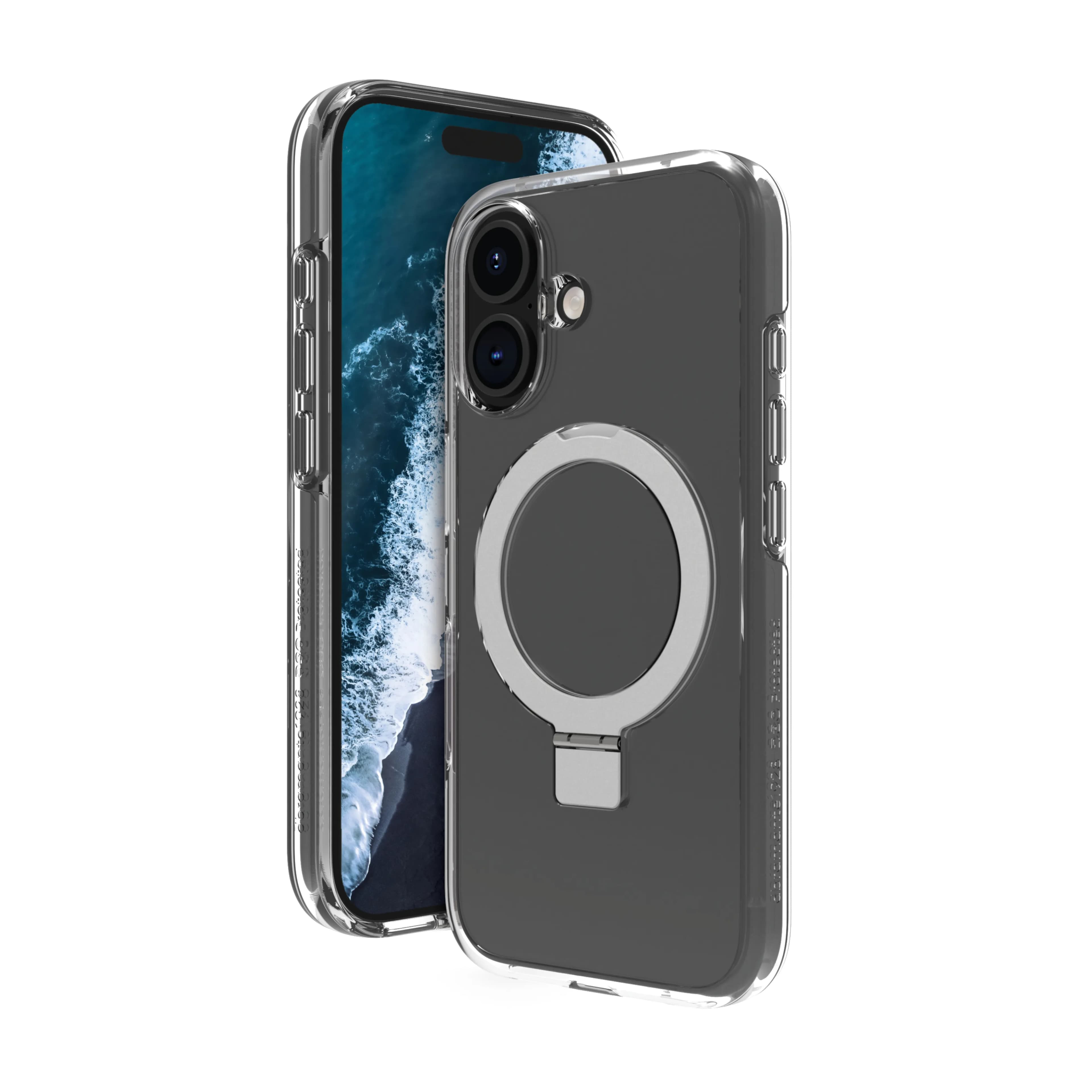 dbramante1928 Iceland Ultra D3O MagSafe Kickstand, iPhone 16 Plus -suojakuori, läpinäkyvä