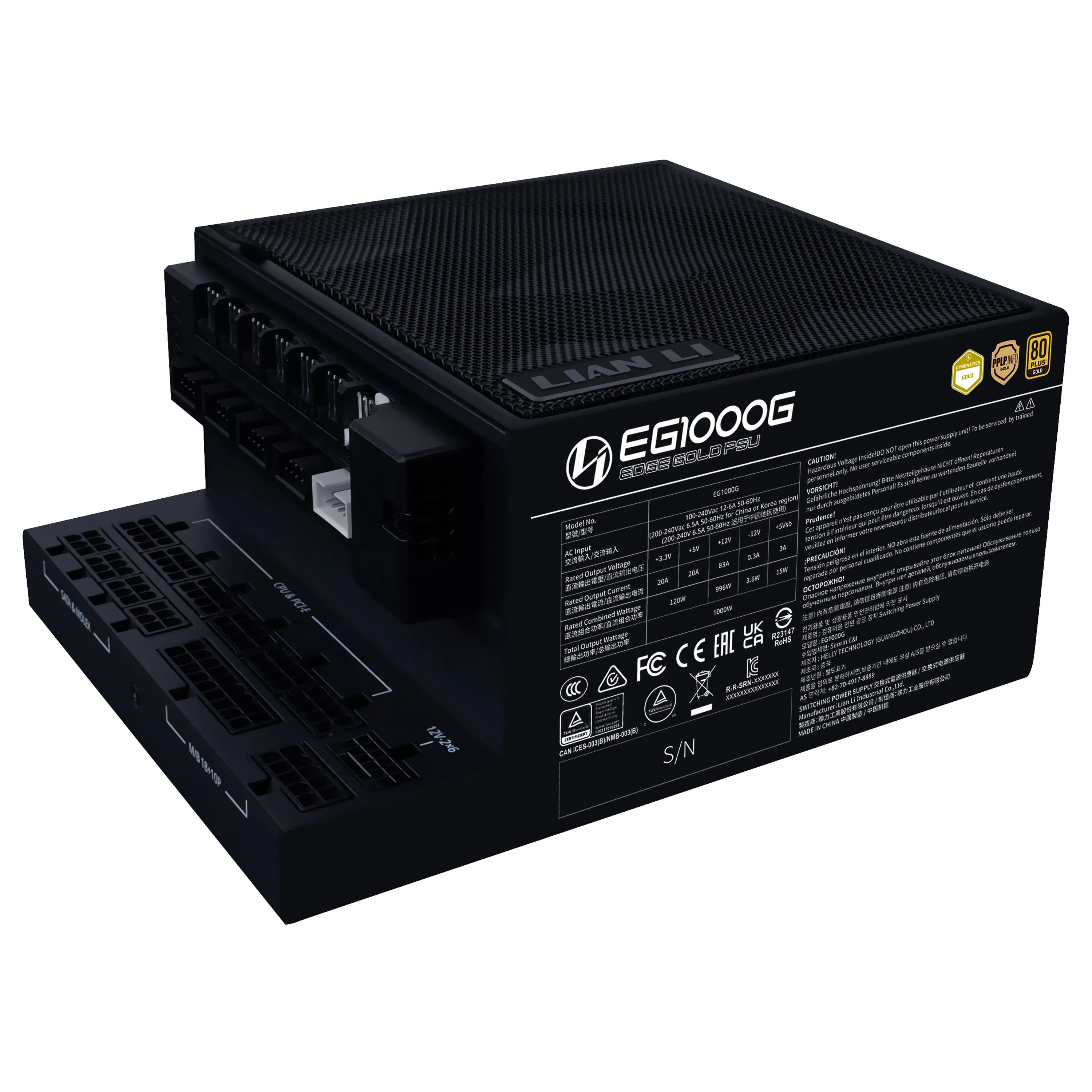 Lian Li EDGE Gold 1000W -virtalähde, 80 Plus Gold