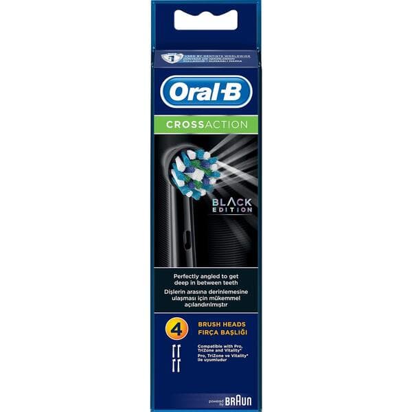 Oral-B CrossAction Black Edition 5 kpl -vaihtoharjaspäät, Musta