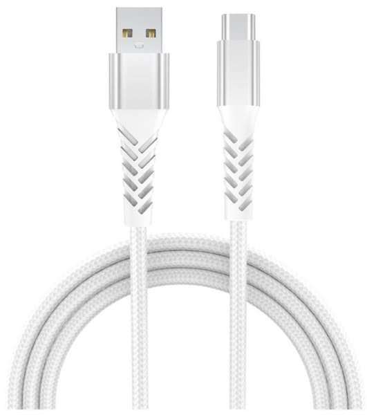 Grateq PRO USB-A – USB-C -kaapeli, 1,5 m, valkoinen