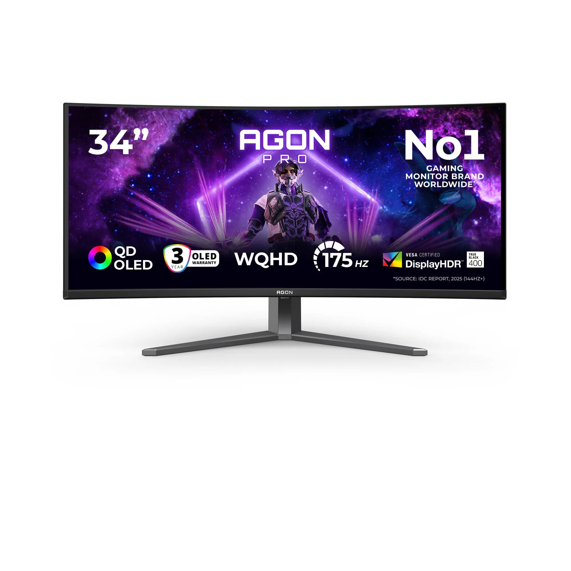 AOC AGON AG346UCD 34"" WQHD, QD-OLED -kaareva pelinäyttö, USB-C hub