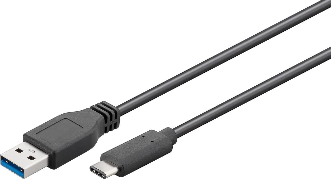 MicroConnect USB 3.2 Gen 1 USB-C – USB-A -kaapeli, 1 m, musta