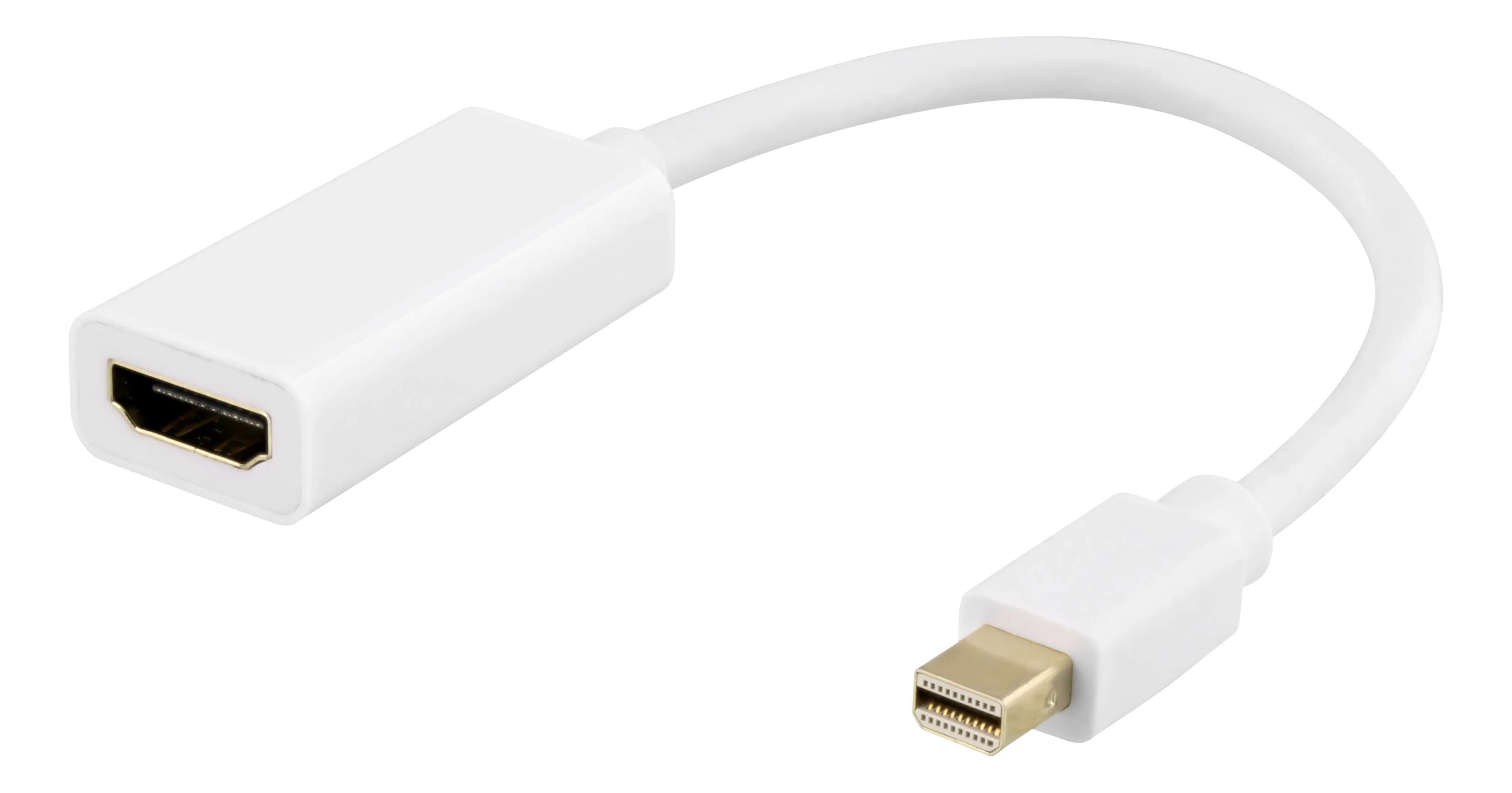 Deltaco mini DisplayPort – HDMI -adapteri, Valkoinen
