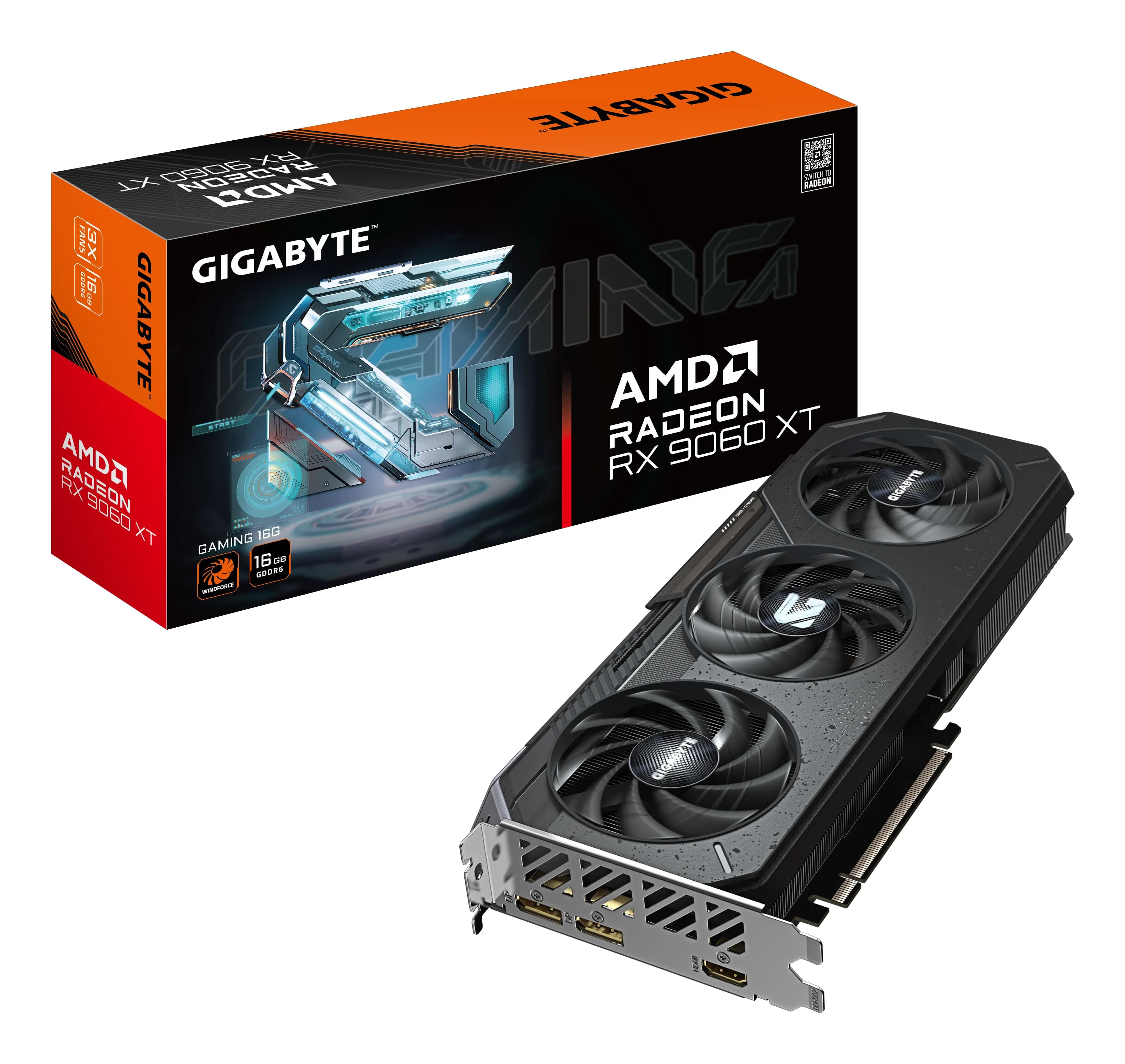 Gigabyte Radeon RX 9060 XT GAMING 16 Gt OC -näytönohjain