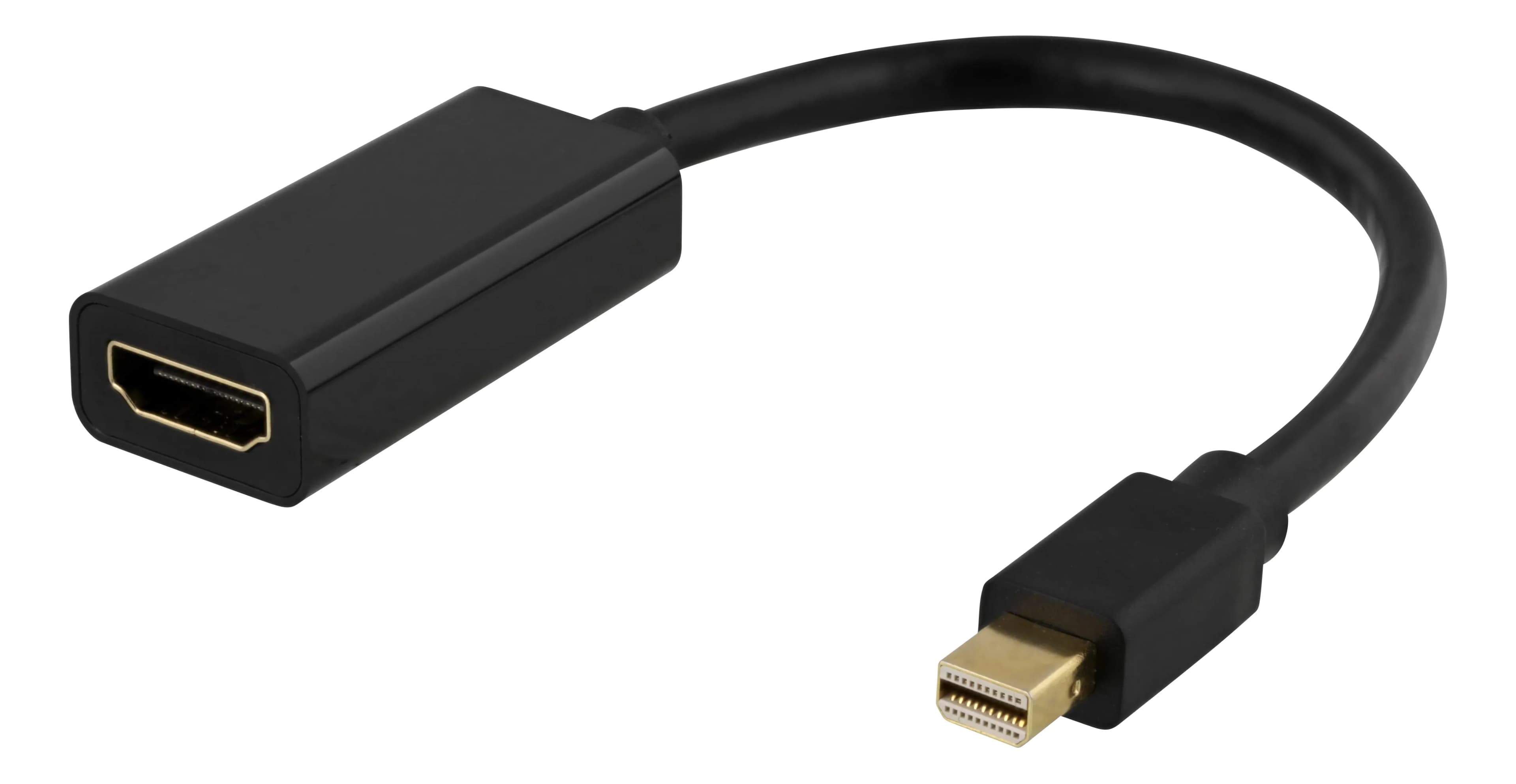 Deltaco mini DisplayPort – HDMI -adapteri, Musta