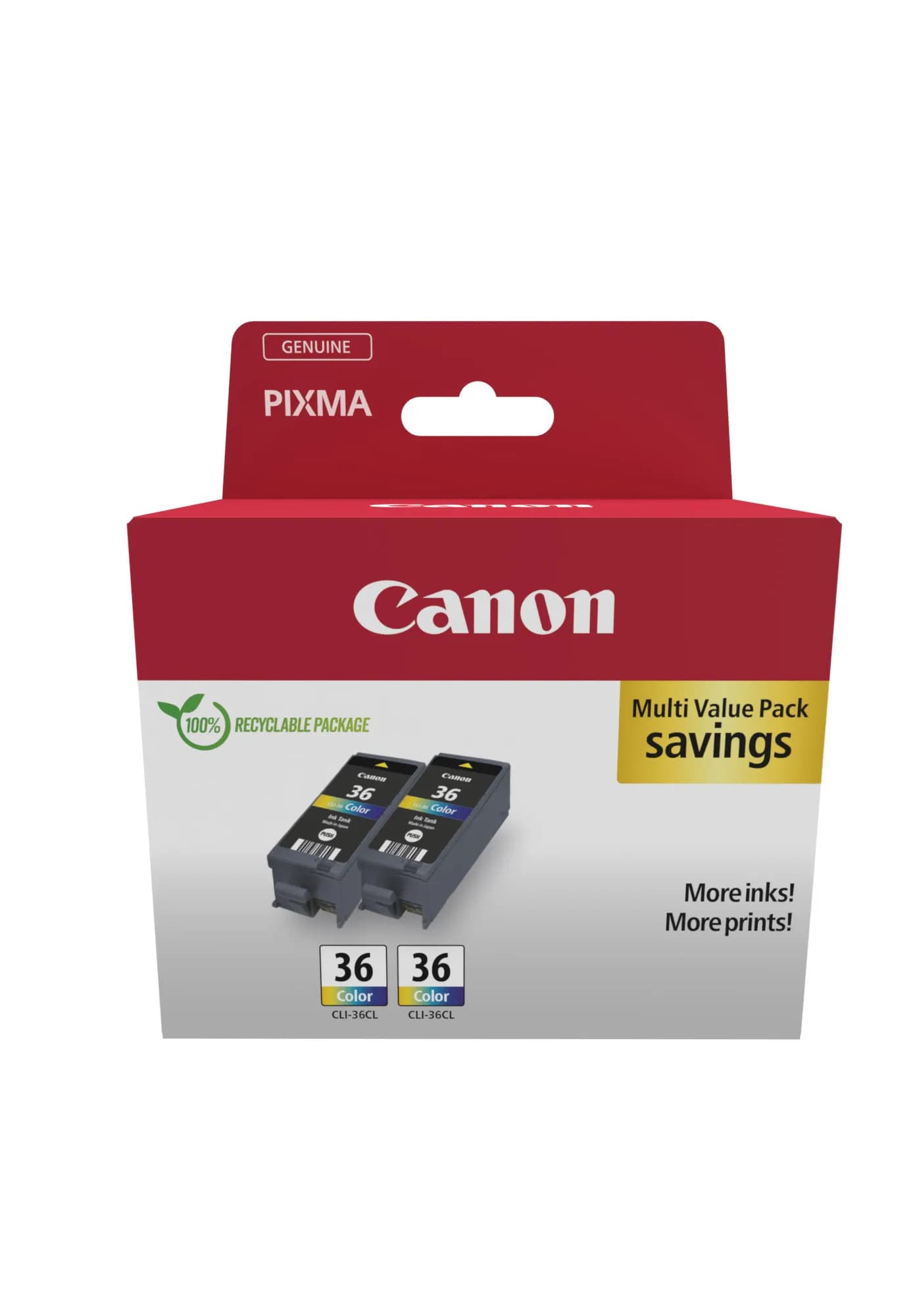 Canon CLI-36 -mustekasettipakkaus, 12 ml, väri, 2 kpl