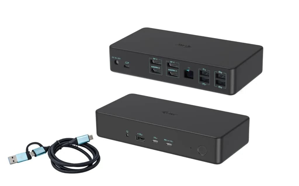 I-Tec 2xDP 2xHDMI 2xUSB-C 5xUSB-A GLAN 100W PD -telakointiasema