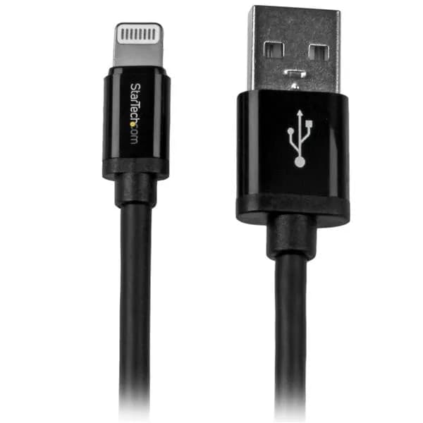 StarTech USB-A – Lightning -kaapeli, 2 m, musta