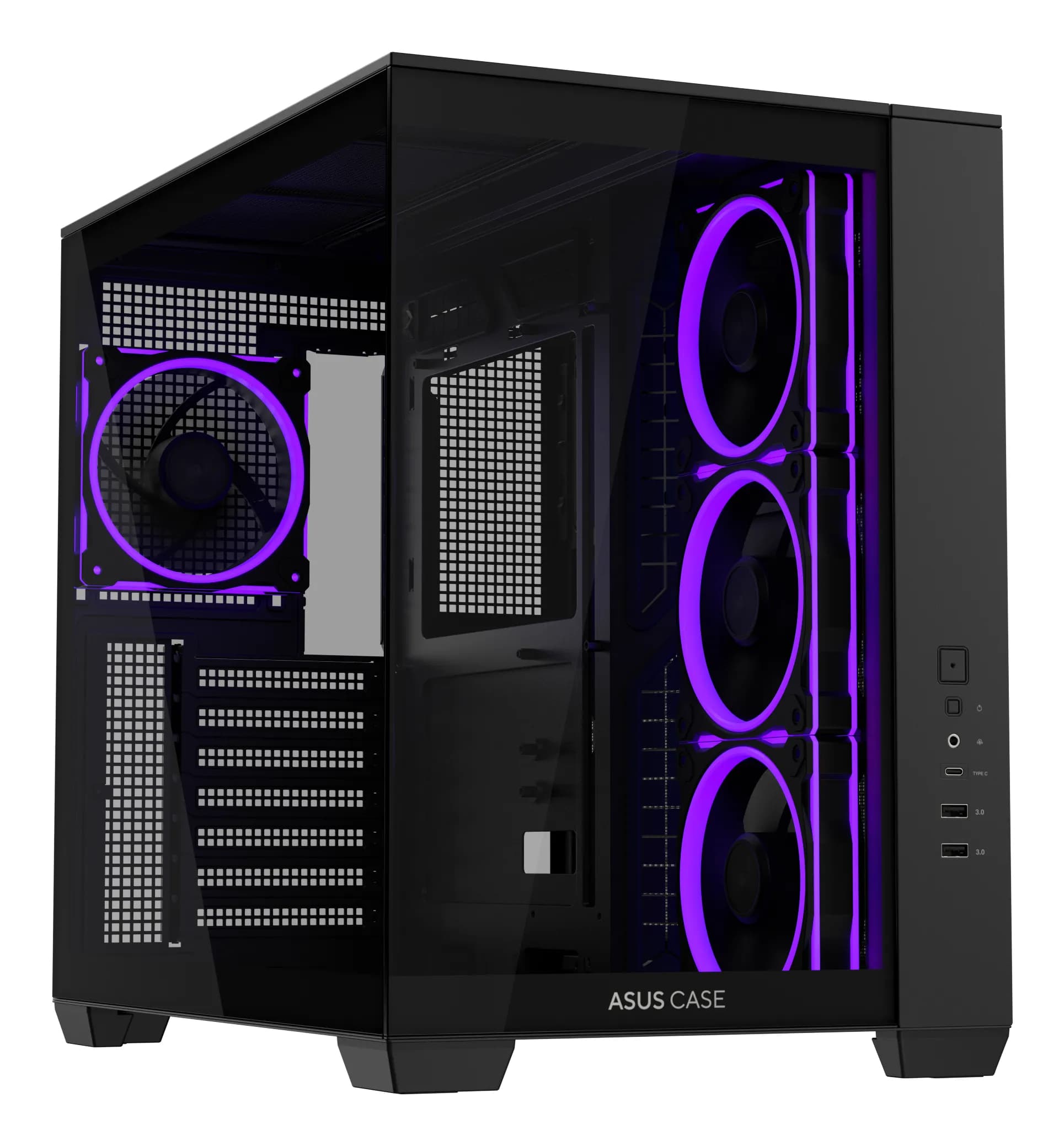 ASUS A32 PLUS -miditornikotelo ikkunalla, RGB-valaistuksella, musta