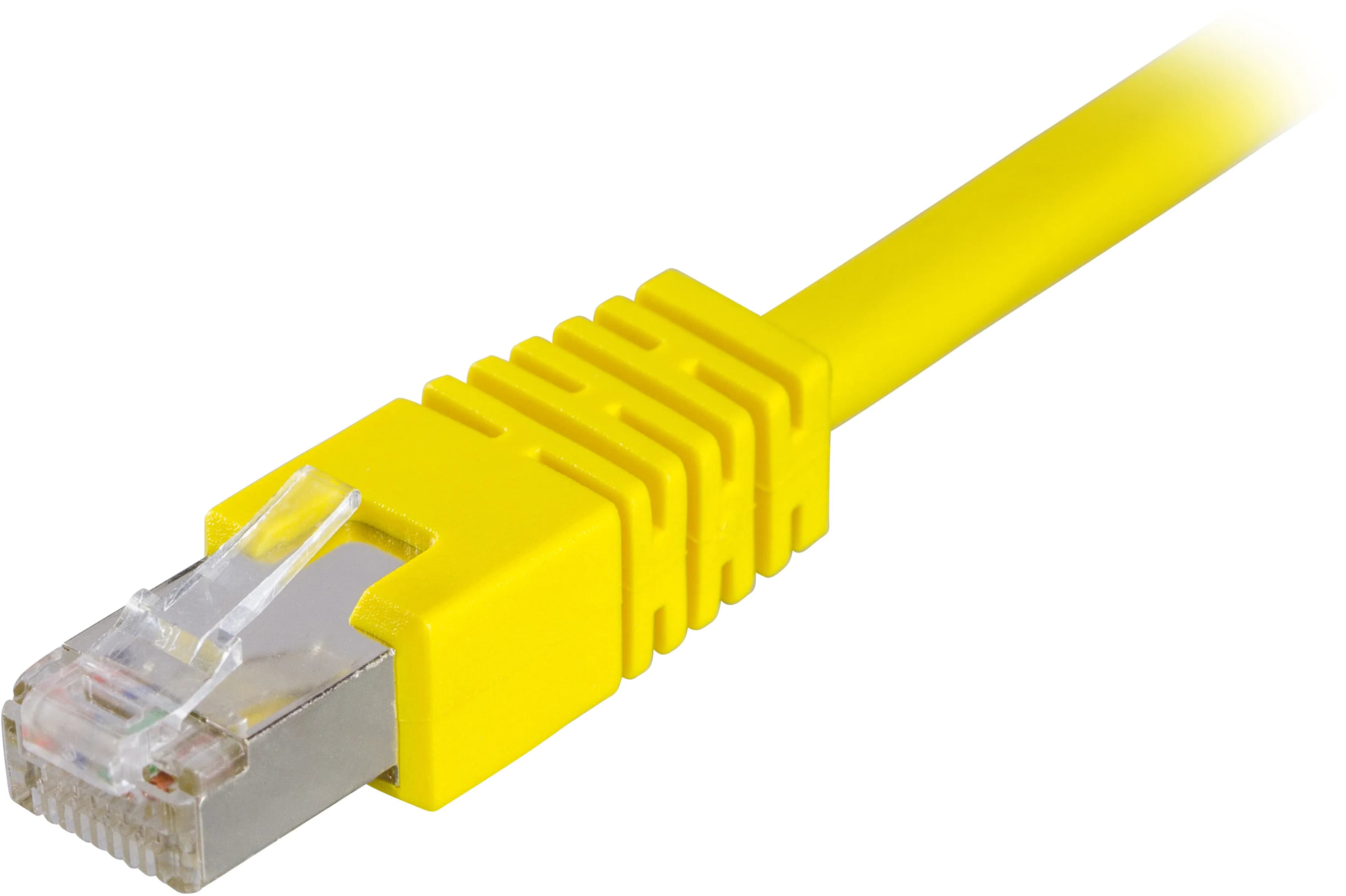 Deltaco Cat6 F/UTP RJ45 0.5m -verkkokaapeli, keltainen