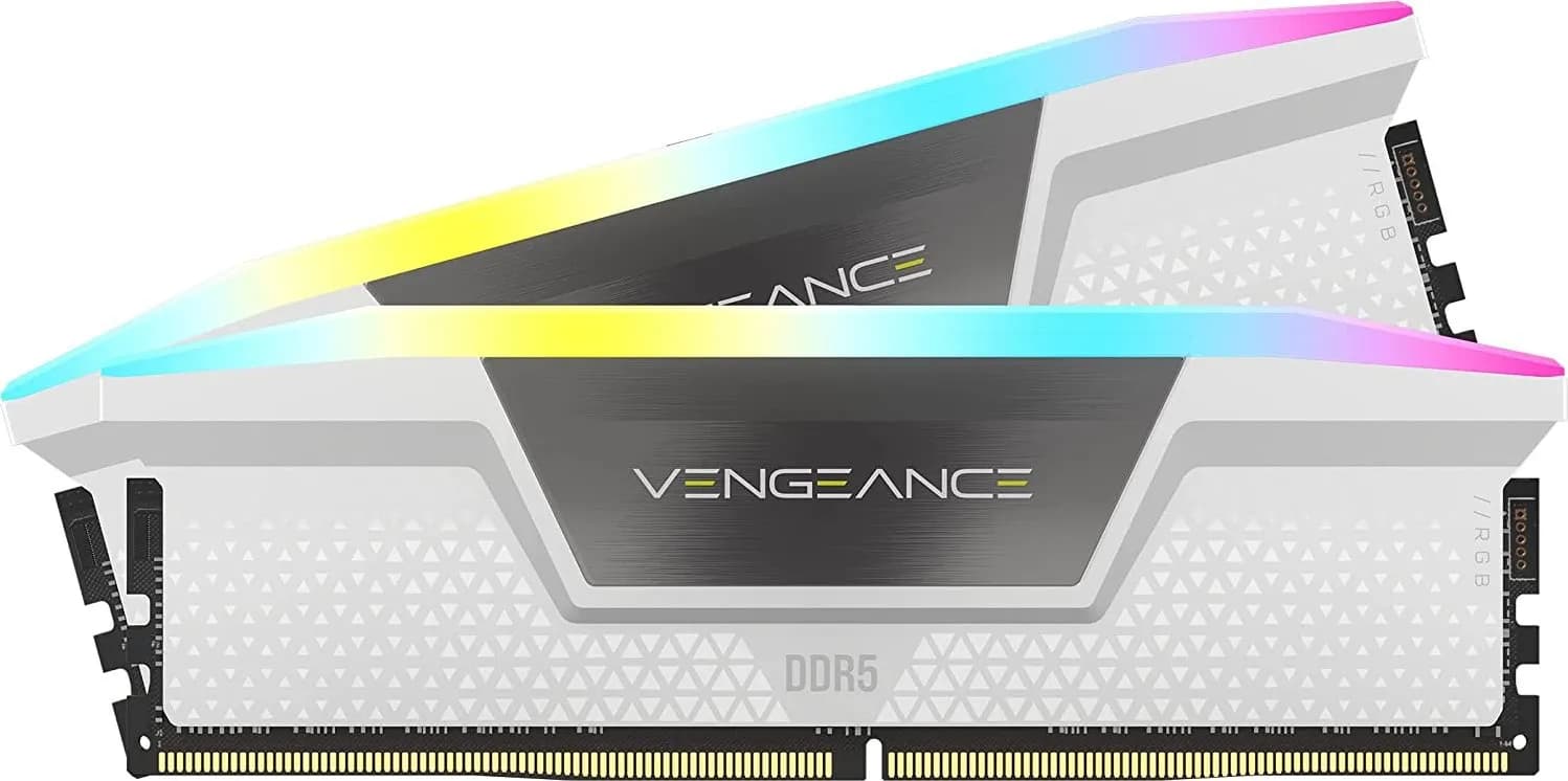 Corsair Vengeance RGB 32 Gt (2 x 16 Gt) DDR5 6200 MHz, CL36 -muisti, valkoinen (XMP)