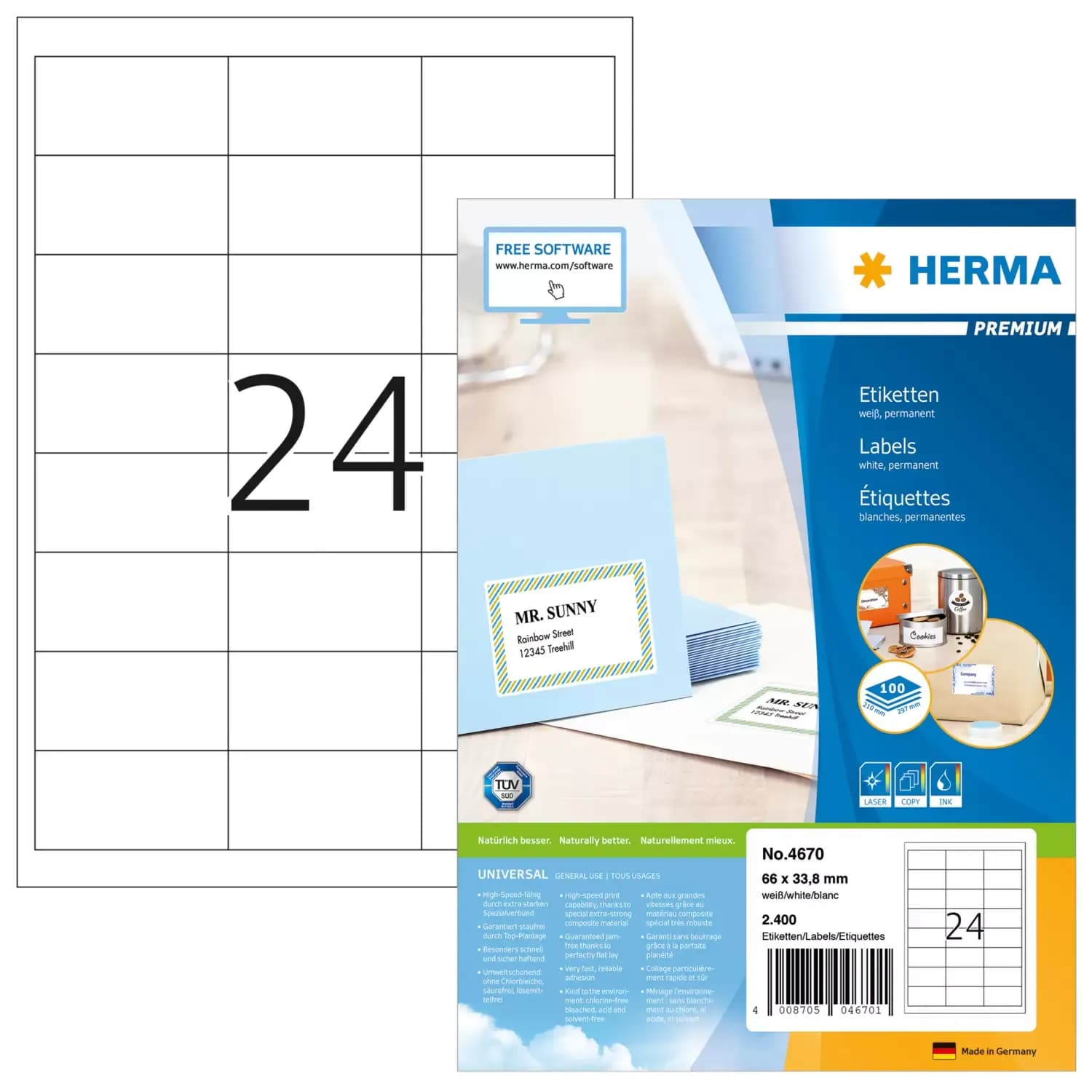 Herma label Premium 66x33,8 (2400)