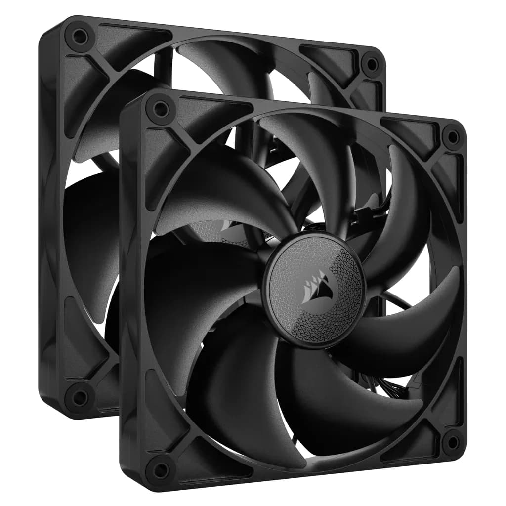 Corsair iCUE LINK RX140, 140 mm, PWM, magneettikupulaakeri-tuuletinsarja, 2 kpl, musta