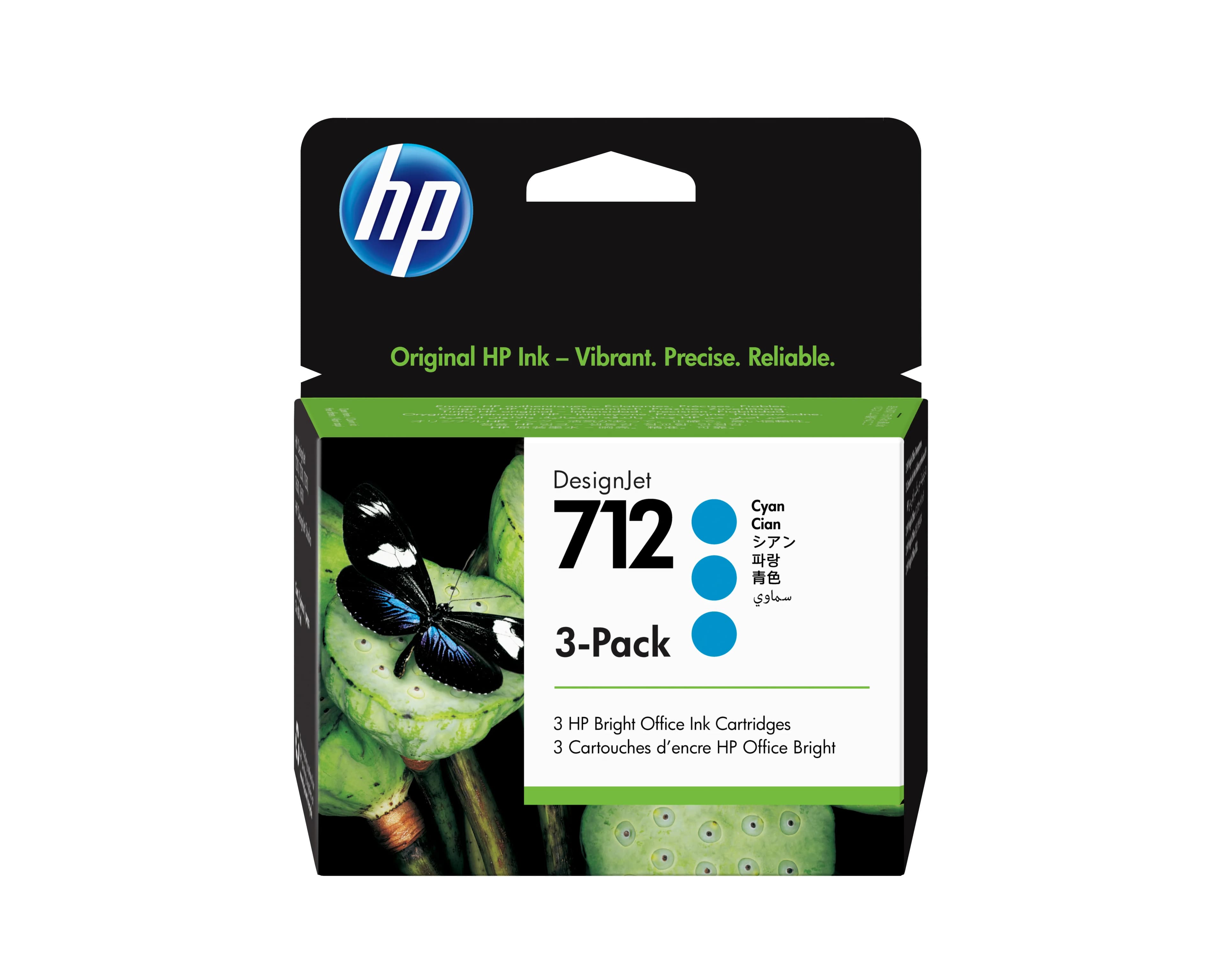HP 712 -mustekasettipakkaus, cyaani, 3 kpl