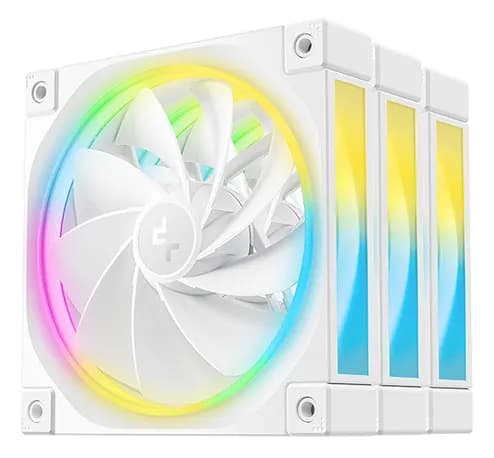 DeepCool FL12R WH PWM ARGB -tuuletinsarja, nestelaakeri, 120 mm, 3 kpl, valkoinen