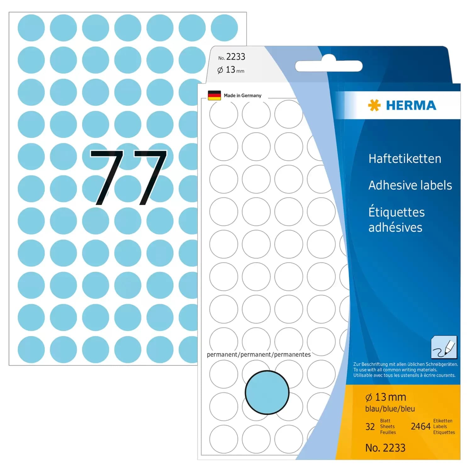 Herma label manual ø13 blue(2464)