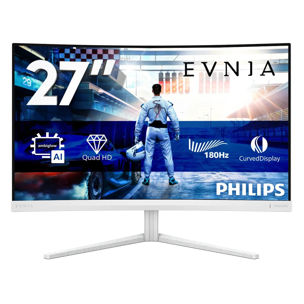 Philips Evnia 27M2C5501/00 27"" Quad HD, Fast VA, HDR, 180Hz -kaareva pelinäyttö