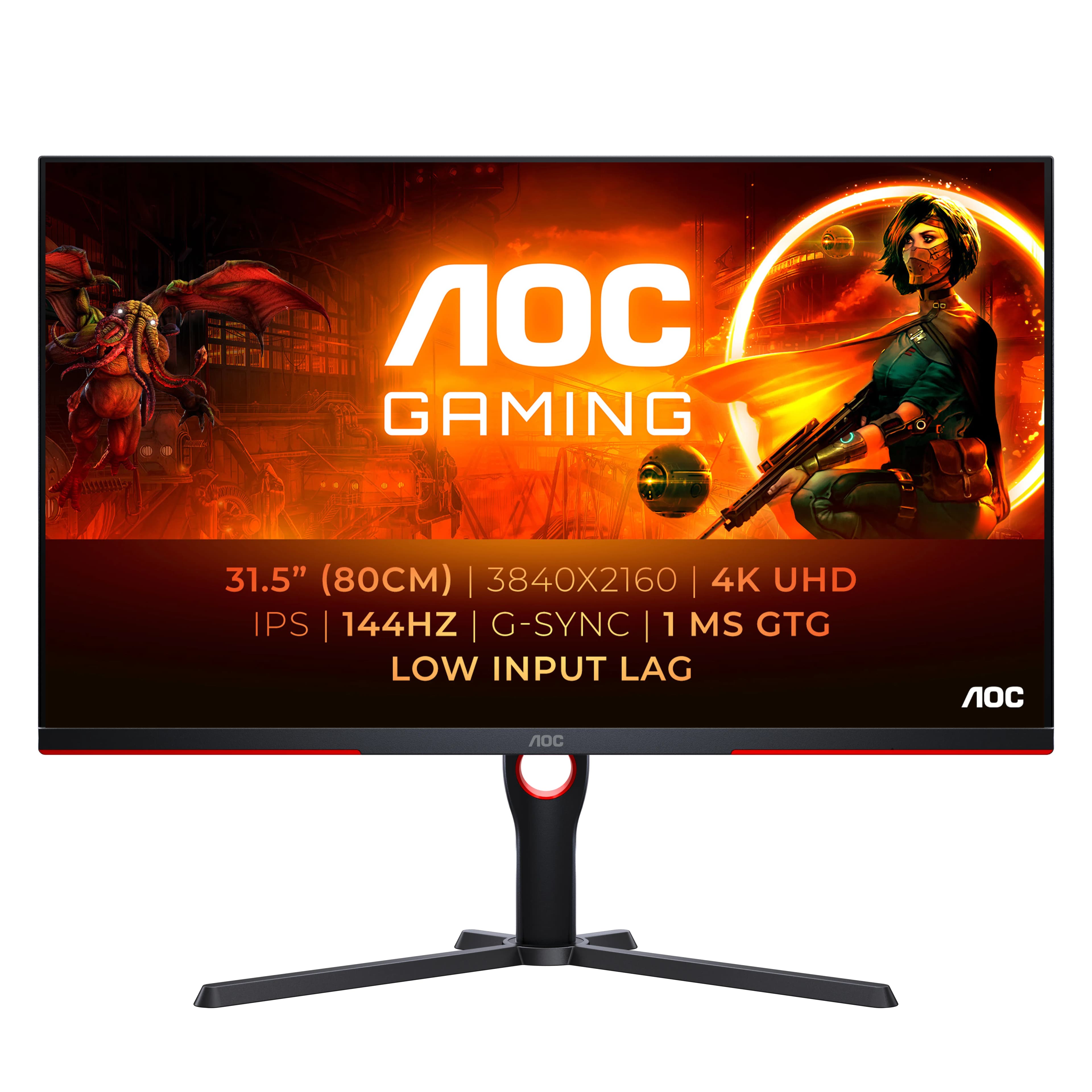 AOC U32G3X/BK 31.5"" 4K UHD, IPS -pelinäyttö