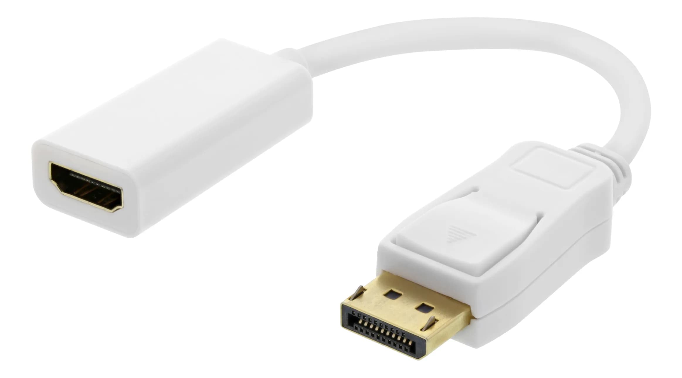 Deltaco DisplayPort – HDMI -adapteri, Valkoinen