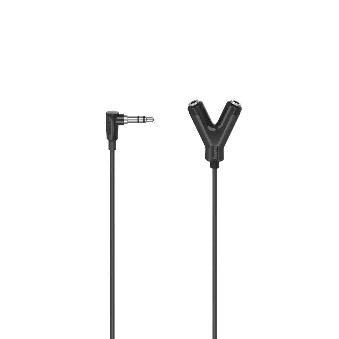 Hama 3,5 mm kulmaliitin – 2x 3,5 mm -audiokaapeli, 0,2 m, musta