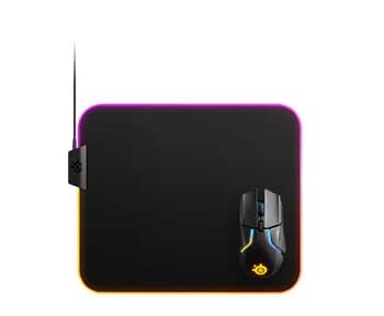 SteelSeries QcK Prism Cloth M RGB -pelihiirimatto, 320x270 mm, musta