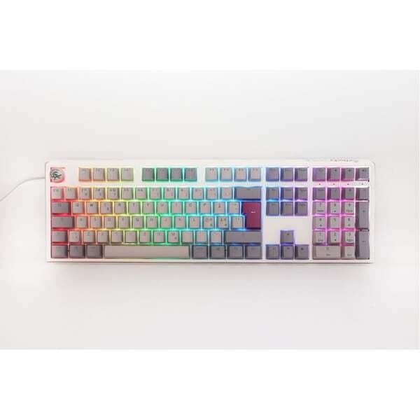 Ducky One 3 RGB -mekaaninen pelinäppäimistö, Cherry MX Red, Mist Grey