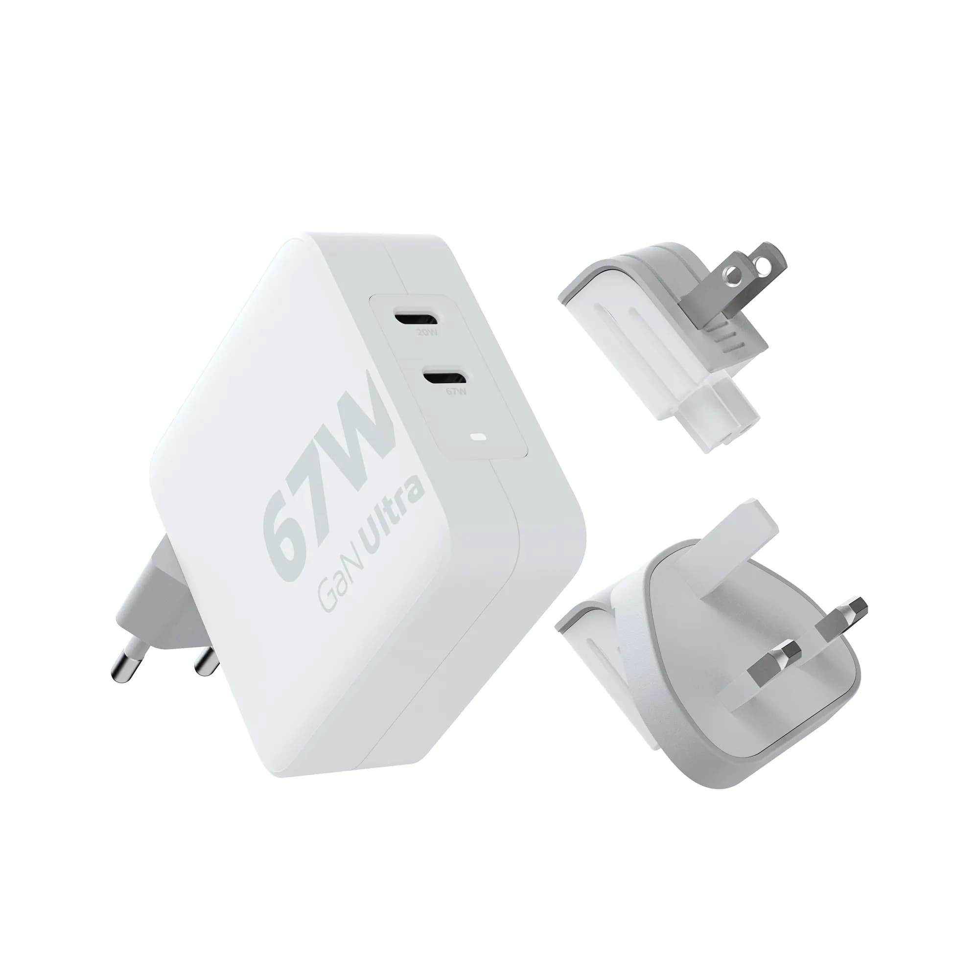Xtorm 67W GaN-Ultra Matkalaturi /USB-C PD -kaapeli, 2m, Valkoinen