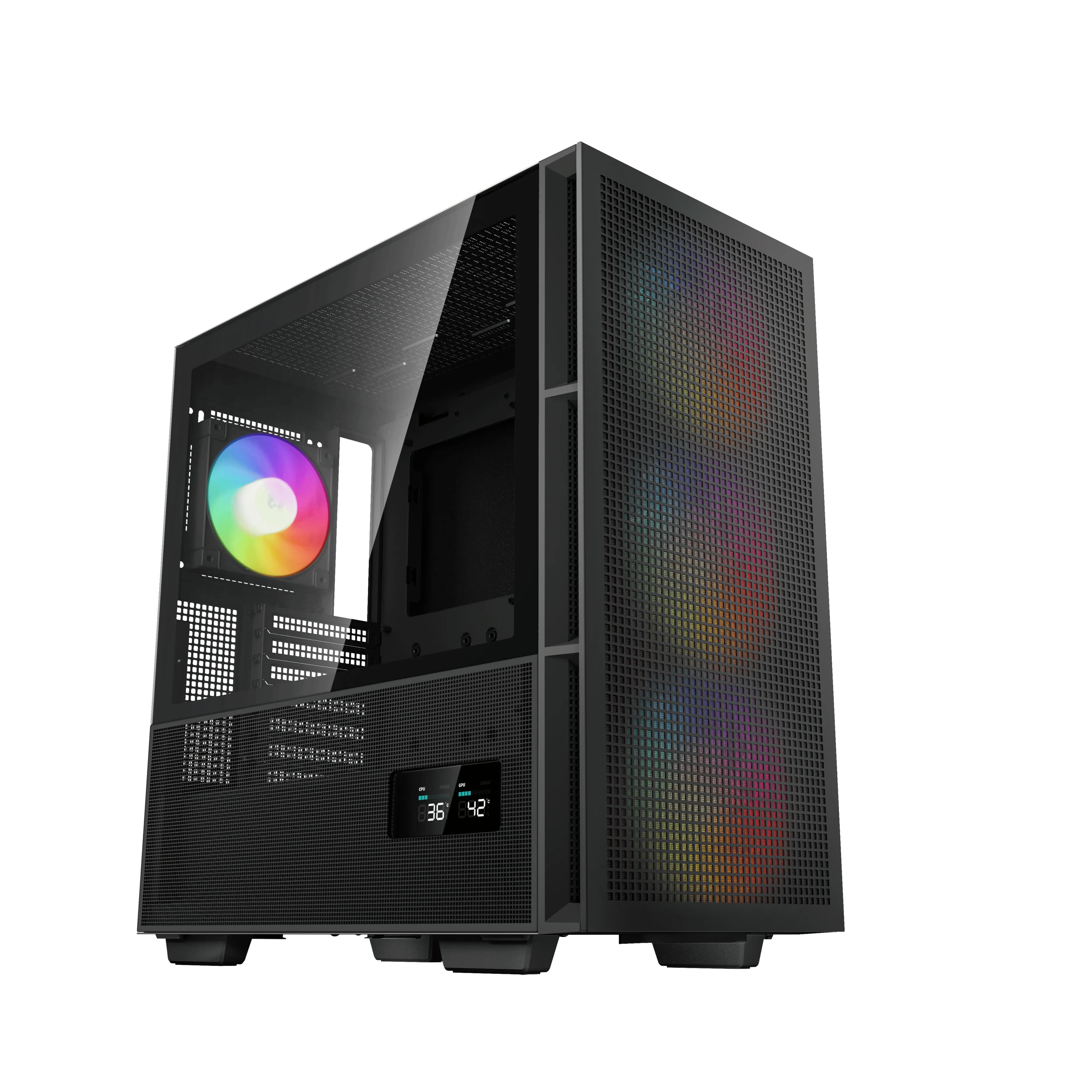 DeepCool CH560 Digital -miditornikotelo ikkunalla ja RGB-valaistuksella, musta
