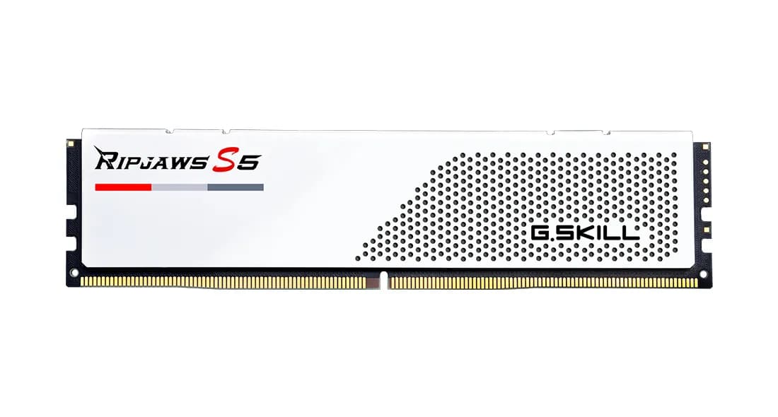G.SKILL Ripjaws S5 32 Gt (2 x 16 Gt) DDR5 6000 MHz, CL38 -muisti, valkoinen (XMP)
