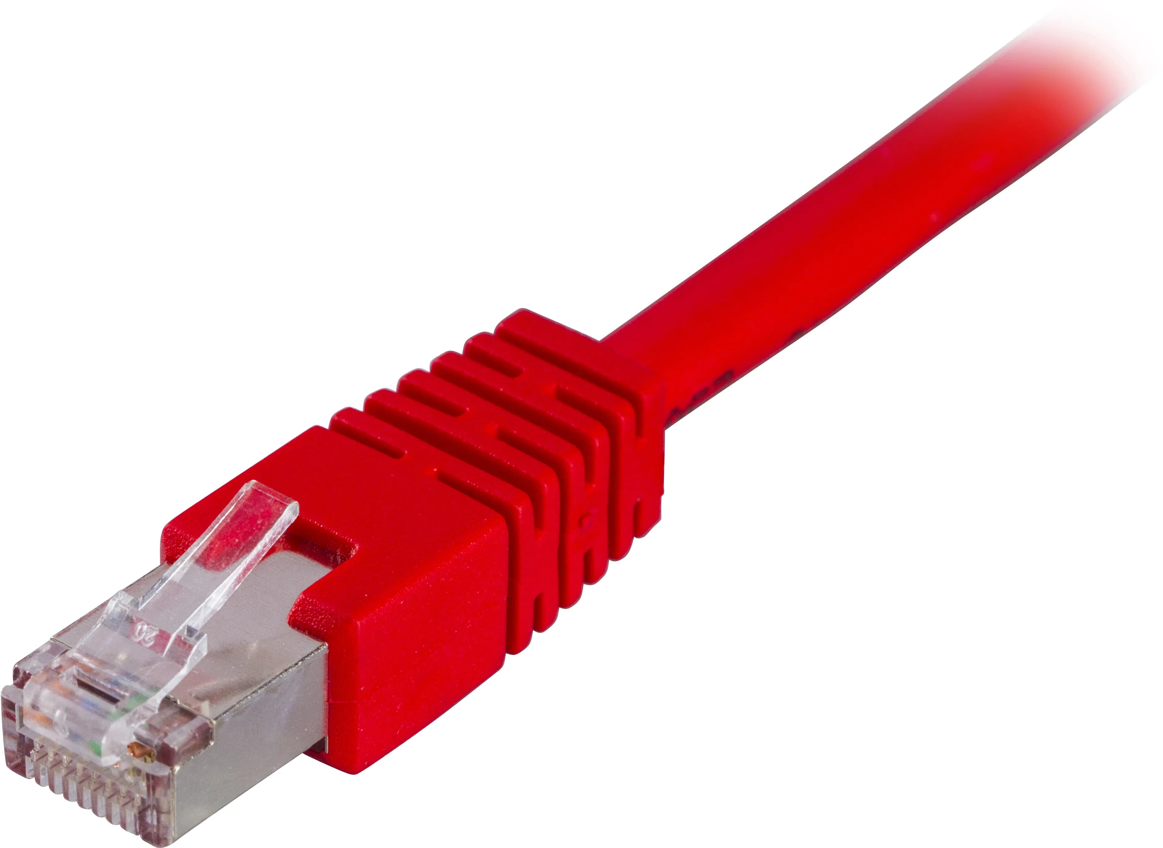 Deltaco Cat6 F/UTP RJ45 0.5m -verkkokaapeli, punainen