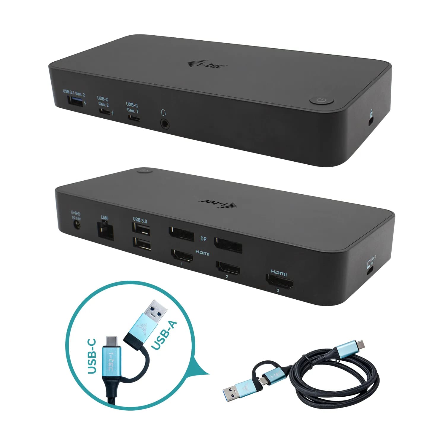 I-Tech USB 3.0 / USB-C / Thunderbolt, 3x 4K PD 100W -telakointiasema