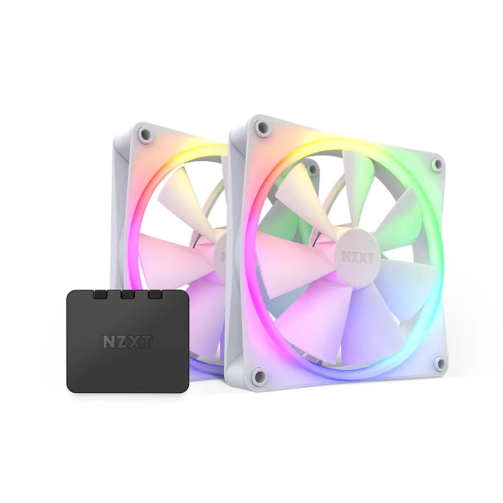 NZXT F140, 140 mm, PWM, nestelaakeri, RGB -tuuletinsarja, 2 kpl, valkoinen
